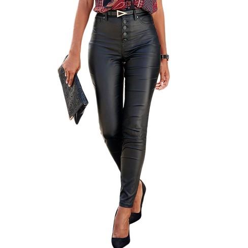 Faux leather shops pants women