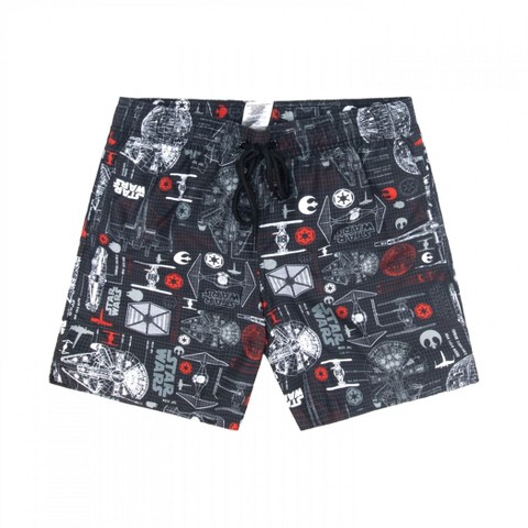 Star Wars Mens Star Wars Ship Blueprints Swim Board Shorts - Large