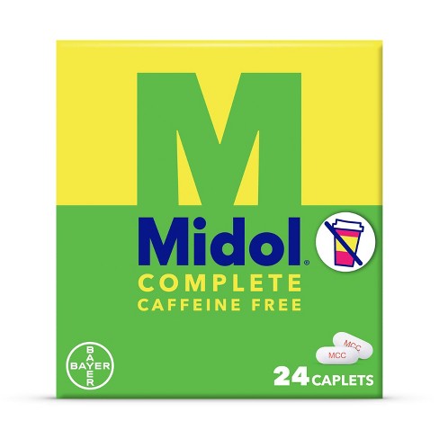 Midol Complete Menstrual Relief Acetaminophen Caffeine Free Caplets ...