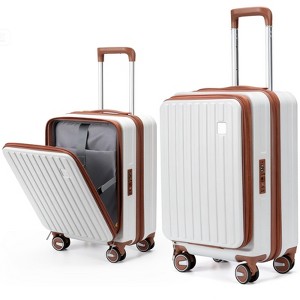SUGIFT 20" Carry On Luggage Airline Approved, PC Hard Shell Suitcases with Spinner Wheels - 1 of 4
