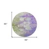 Purple Lilac And Artichoke Green Abstract Washable Indoor Outdoor Area Rug - 3 of 4