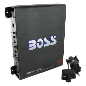 Boss Audio Systems R1100M Riot 1100 Watt Monoblock Class A/B 2-4 Ohm Car Audio High Power Amplifier with Mosfet Power Supply and Bass Remote Control