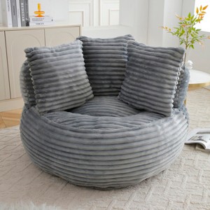Bean Bag Lounger Modern with High Backrest and Foam Filling for Living Room or Bedroom 45in Wide-3irtyhousy - 1 of 4