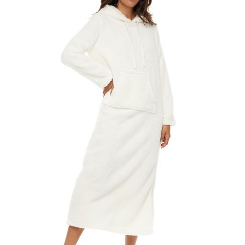 Long Hooded Fleece Sweatshirt Robe