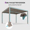 PURPLE LEAF Louvered Pergola Aluminum Outdoor Hardtop Pergola with Adjustable Retractable Louvre Roof for Deck Garden Backyard - 4 of 4