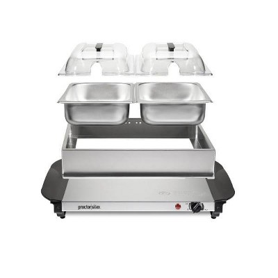 Proctor Silex Double Buffet Server with Stainless Steel Pans