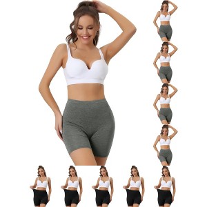 INSPIRE CHIC Women's Mid-Thigh Full Coverage Soft Stretch Boxer Briefs 10 Packs - 1 of 4