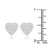 Slickblue Special Pave Heart Earrings for Women, Rhodium Plated with 0.7 Carat Clear Cubic Zirconia, Post Back - 3 of 3