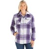 Collections Etc Ladies Plaid Cozy Button-Front Shirt Jacket - 3 of 4