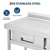 Freestanding Stainless Steel Utility Sink with Left Workbench & Drawer – Faucet, Hot & Cold Water, Storage Shelf, Knife Holder, S-Hooks - 3 of 4