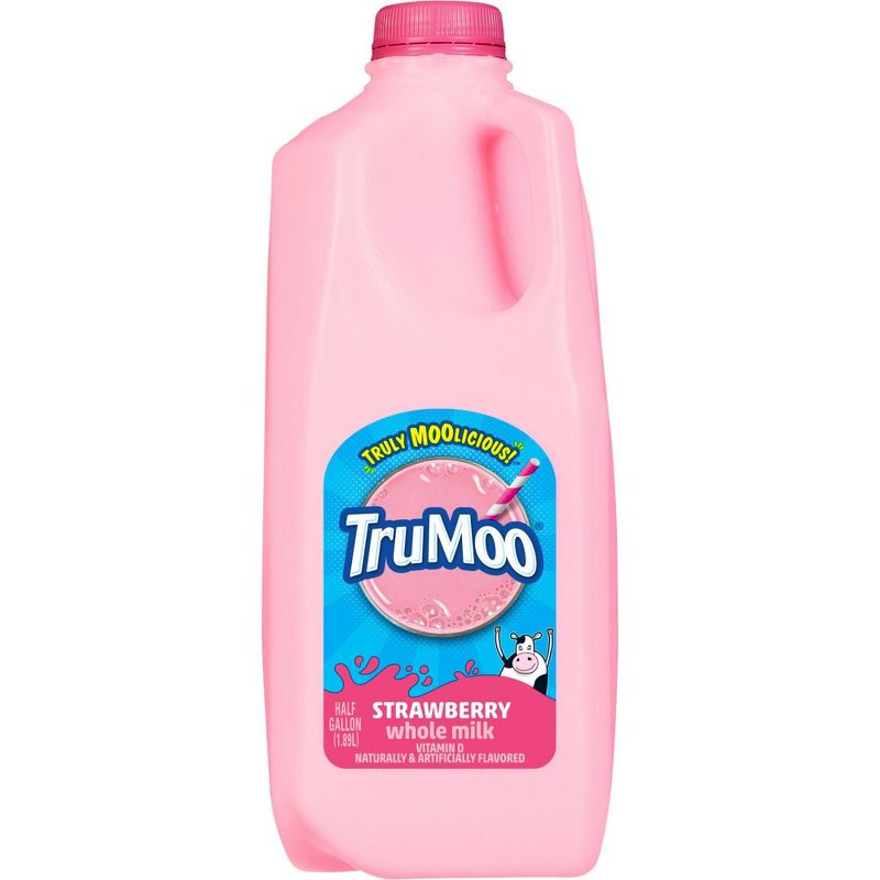 TruMoo Strawberry Whole Milk - 0.5gal, 1 of 9
