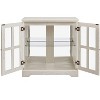 CAVINAS Bookcases for Living Room 4-tier Glass Display Cabinet Storage Bookcase Collectors Showcase with Flip-up Glass Doors - 3 of 4
