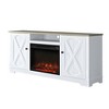 70" Farmhouse TV Stand for TVs up to 70" with Electric Fireplace White - Festivo: MDF Media Console, Storage, 123lb Weight Capacity - 2 of 4