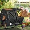 VYNXARIA Dual Chamber Compost Tumbler Bin, Outdoor Tumbling Composter with 24 Ventilation Openings and Steel Legs, 34.5 Gallon - 4 of 4