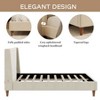 GDFStudio Eshar Modern Boucle Upholstered Platform Bed Frame with Wingback Headboard and Wooden Legs - 4 of 4