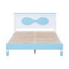 NicBex Wood Full Size Platform Bed Frame with Bow-Shaped Headboard for Kids/Boys/Girls,6.5" Under Bed Storage,No Box Spring Needed,Easy Assembly,Blue - 3 of 4