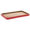 Red Trimmed Wooden Tray (Set of 2) - 3 of 4