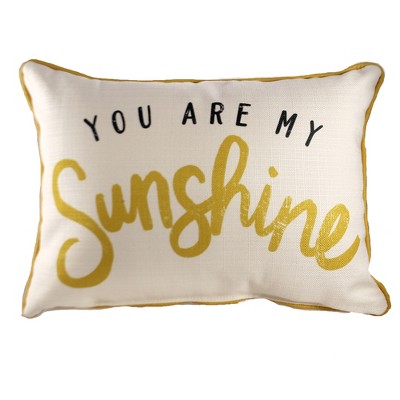 Home Decor 14.0" You Are My Sunshine Pillow Lumbar Inspiration  -  Decorative Pillow