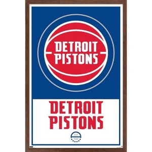 Trends International NBA Detroit Pistons - Logo 21 Framed Wall Poster Prints - 1 of 4
