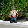 12" Polyresin Gnome With Flower Pot Statue - Alpine Corporation: Outdoor Decorative Sculpture for Patio & Garden - 2 of 4