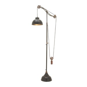 Olivia & May Industrial Floor Lamp Black : Metal Shade, Push Button Foot Switch, Modern Design - 1 of 4
