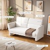 33.5/57" Loveseat Sofa with Removable Pillows, High Backrest Boucle Couch for Living Room, Bedroom - 4 of 4