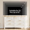 7 Drawer Dresser for Bedroom, 47"W Wooden Chest of Drawers with Metal Handles, Clothes Storage Organizer, Fluted TV Stand for Bedroom, White - 2 of 4