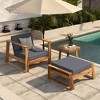 CAVINAS Outdoor Chairs Set with Coffee Table and Footstool, Acacia Wood Patio Table and Chairs Set, Modern Outdoor Couch Set for Backyard - 2 of 4