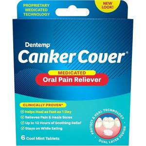 Dentemp Canker Cover Medicated Oral Pain Reliever, Cool Mint Tablets, 4 Count - 1 of 4