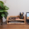 BRINJOY Double Layer Woven Letter Tray - Hand Woven Paper and Mail Organizer for A4 Files, Magazines, Desk File Basket, Home Office Supplies - 3 of 4