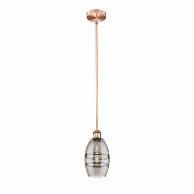 Vaz - 1 Light Stem Hung Mini Pendant In Industrial Style-7.63 Inches Tall and 5.88 Inches Wide