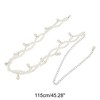 Unique Bargains Pearl Braiding Adjustable Waist Cord White 1 Pc - 3 of 4