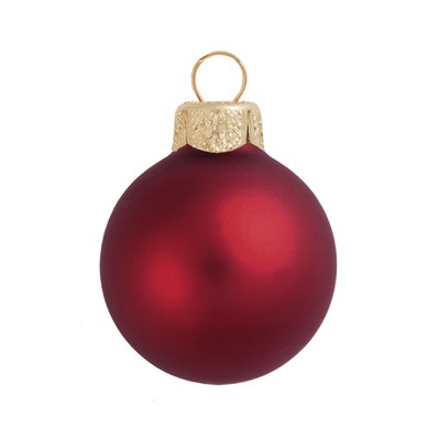 Northlight 28ct Matte Glass Ball Christmas Ornament Set 2" - Burgundy Red