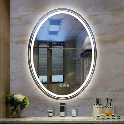 ARTLOGE Bathroom Mirrors with Lights Anti Fog Dimmable LED Vanity Mirror IP56 Waterproof