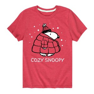 Boys' - Peanuts - Cozy Snoopy Short Sleeve Graphic T-Shirt - 1 of 4
