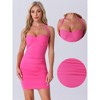 Allegra K Women's Tie Halter Sweetheart Neck Club Party Mini Ruched Bodycon Dress - 2 of 4