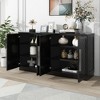 60" Sideboard Buffet Cabinet with Adjustable Shelves, Handles, MDF Storage Cabinet for Kitchen, Dining Room - 2 of 4