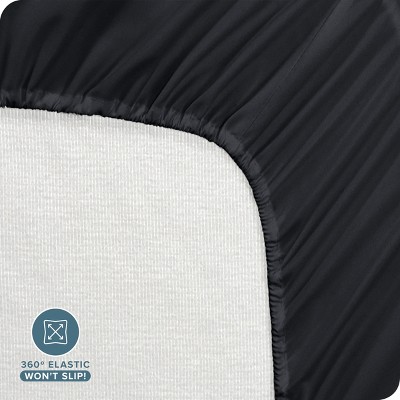 Black Twin XL Quilted Hypoallergenic Down Alternative Mattress Pad