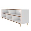 Warren TV Stand for TVs up to 65" Dark Brown - Manhattan Comfort: Splayed Oak Legs, Pine Wood, Open Shelving - 3 of 4