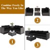 Tangkula Set of 4 Patio Rattan Furniture Set Cushioned Loveseat Storage Table Outdoor Black - 4 of 4