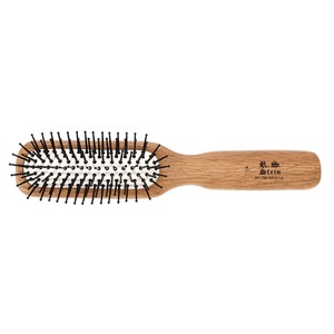 Bass Brushes - Men's Hair Brush Style & Detangle Professional Grade Nylon Pin Genuine Natural Wood Handle 6 Row Cushion Style Oak Wood - 1 of 4