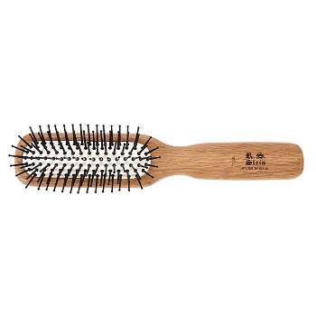 Bass Brushes - Men's Hair Brush Style & Detangle Professional Grade Nylon Pin Genuine Natural Wood Handle 6 Row Cushion Style Oak Wood