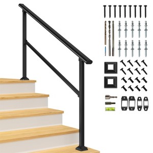 Hand Rails for Outdoor Steps, Wrought Iron Railing, Exterior Hand Railing for Steps, Porch Railing Kit - 1 of 4