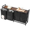 Laundry Sorter, Large Laundry Hamper with Metal Frame and Wooden Tabletop, Freestanding Storage Organizer Baskets with Pull-Out - 4 of 4