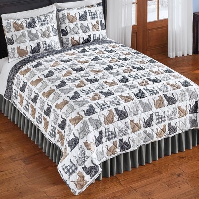 White Microfiber Full Quilt Set