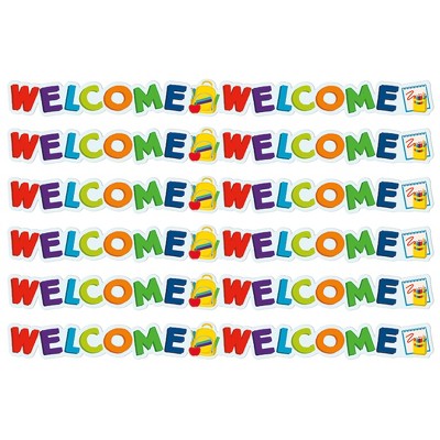 Eureka® Welcome Extra Wide Deco Trim®, 37 Feet Per Pack, 6 Packs