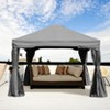 Aoodor Outdoor Aluminum Gazebo with Privacy Curtains and Netting, Grey Canopy Shelter for Patio, Garden, Yard, and Lawn - 2 of 4