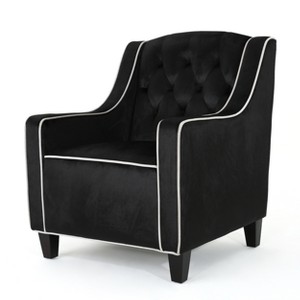 Giada Two Tone New Velvet Club Chair Black/Brown/Pearl - Christopher Knight Home