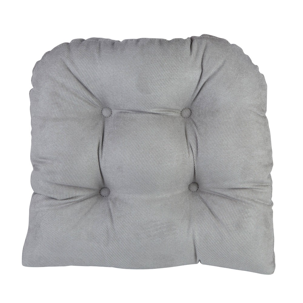Gripper 17"" x 17"" Non-Slip Twillo Tufted Universal Chair Cushions Set of 2 - Gray -  84588929