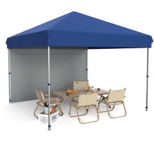 10x10 Pop Up Canopy Tent Outdoor Canopy with Removable Sidewalls Heavy Duty Commercial Instant Tent Shelter (1-Sidewall) - 1 of 4
